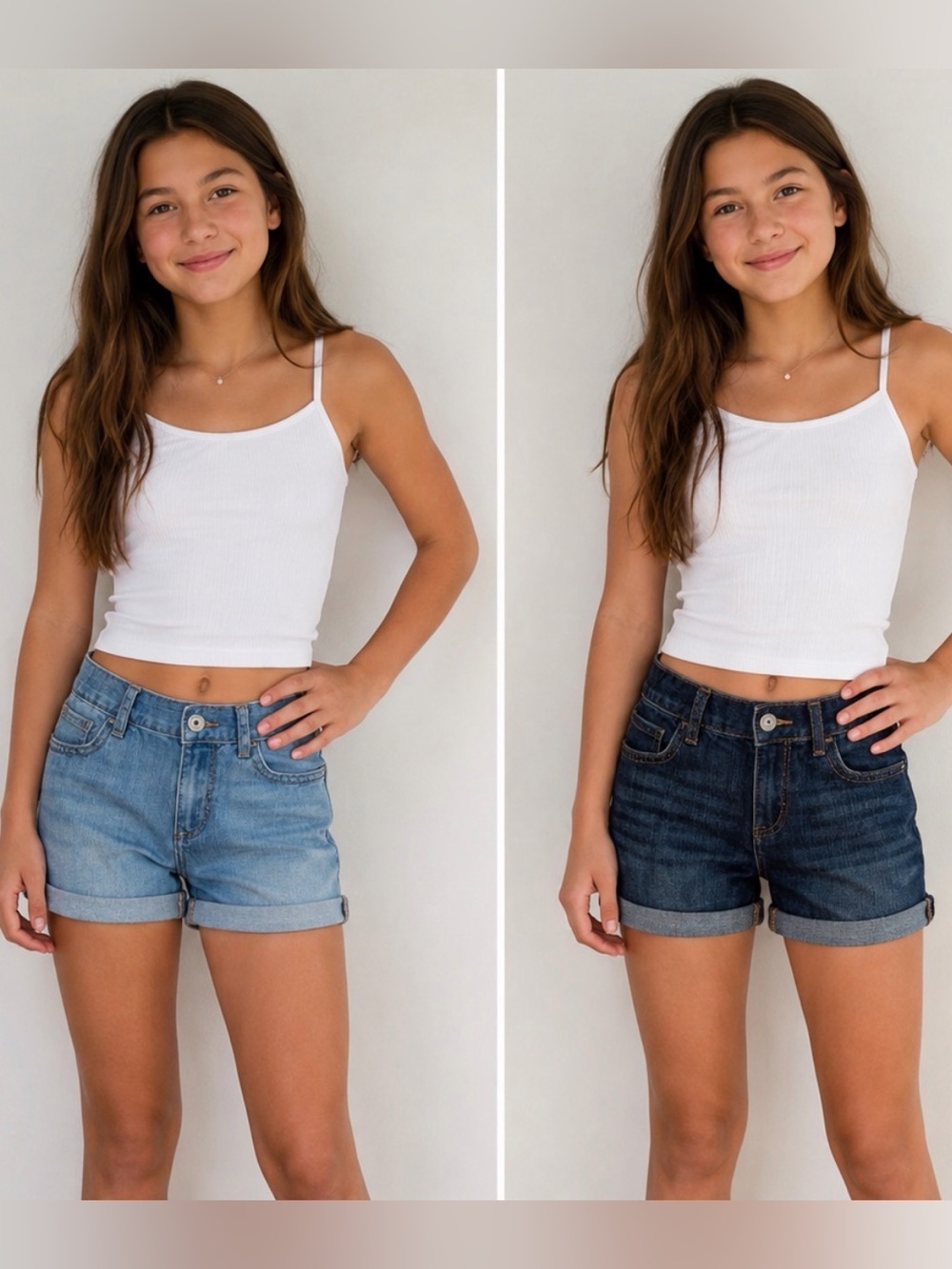 (2 pair) girl Jean shorts. Size 6